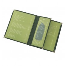 Cafe Add-a-Pages (Leatherette), Green color – page partially inserted 