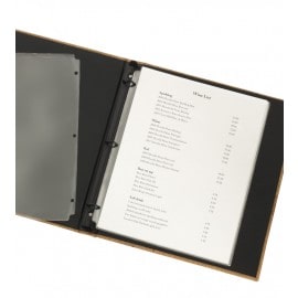 Page protectors in a ring binder, clear plastic